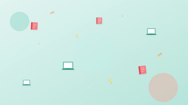 Minimalist Online Classroom Icon Animation Loop Graphic
