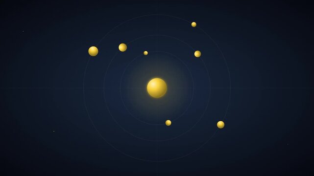Minimalist Orbiting Data Spheres Corporate Tech Background