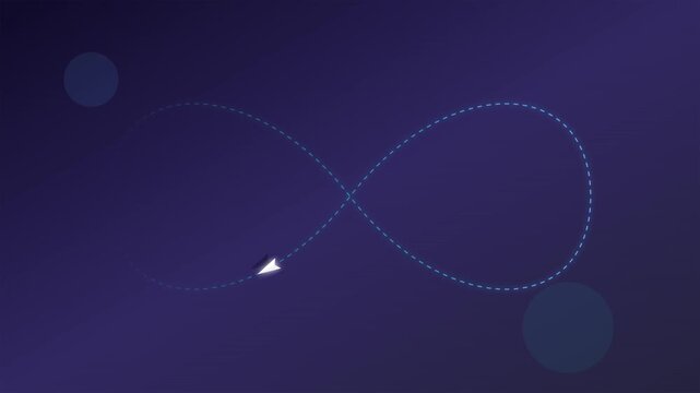 Minimalist Paper Plane Flight Path Motion Vector