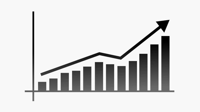 Business Growth Analytics Dashboard with Rising Revenue Bar Chart Animation