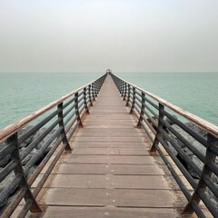 Fototapeta premium wooden bridge over the sea