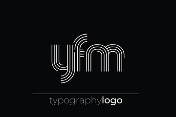 Fototapeta premium YFM modern geometric typography logo