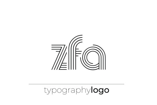 ZFA modern geometric typography logo