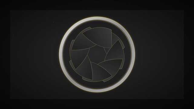 rotating camera lens shutter motion graphic background
