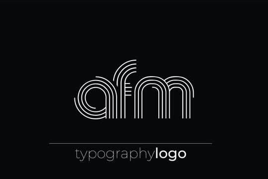 AFM modern geometric typography logo