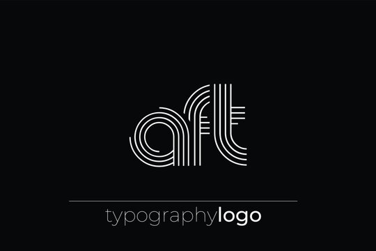 AFT modern geometric typography logo