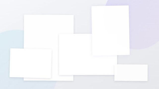 minimalist white floating paper layer abstract animation