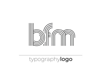 Fototapeta premium BFM modern geometric typography logo