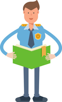 Police Officer Character Reading Book
