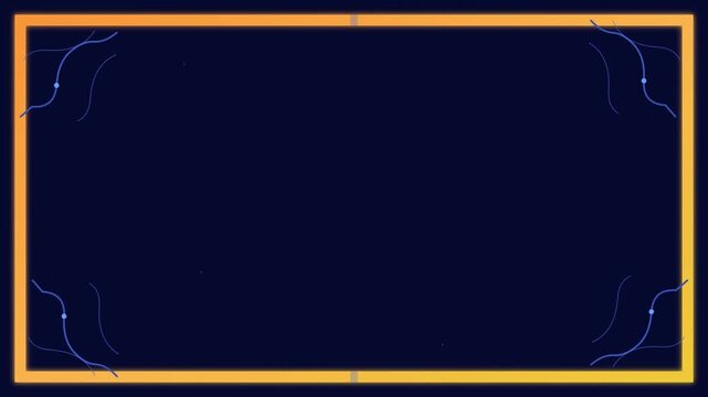 Royal Blue And Saffron Border Wedding Design