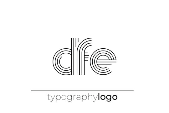 DFE modern geometric typography logo