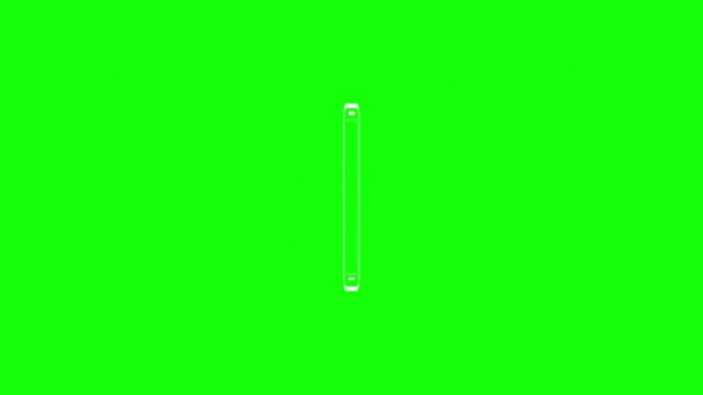minimalist white on green screen phone tilt animation