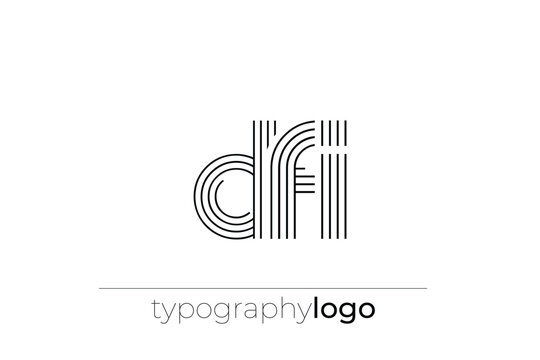 DFI modern geometric typography logo