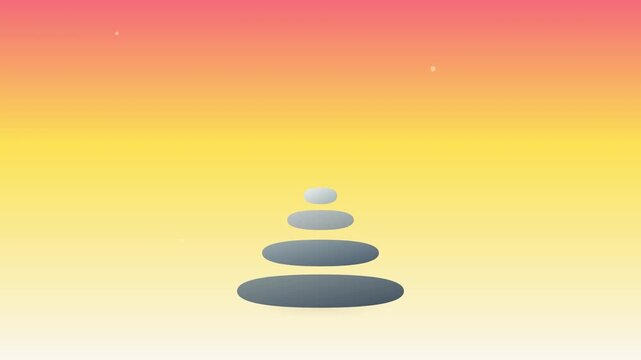 minimalist zen stone balance abstract soft animation
