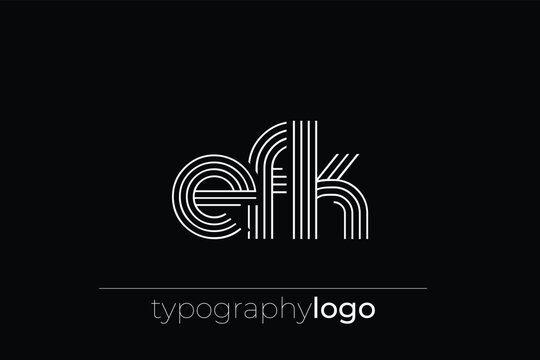 EFK modern geometric typography logo