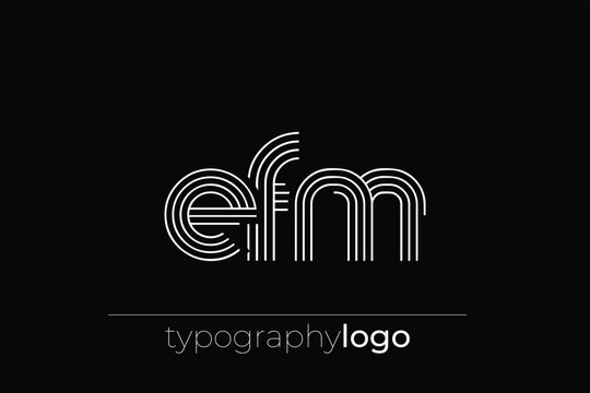 EFM modern geometric typography logo