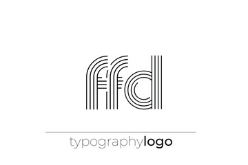 Fototapeta premium FFD modern geometric typography logo