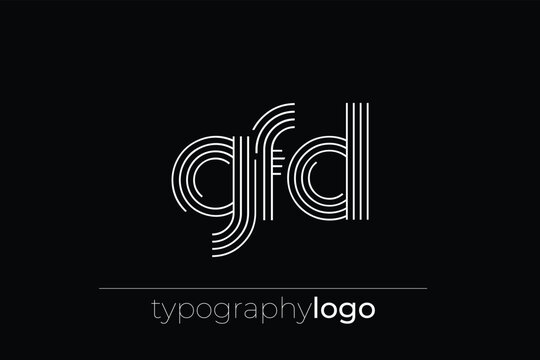 GFD modern geometric typography logo