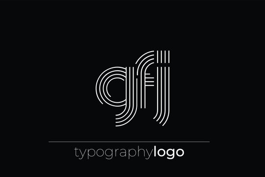GFJ modern geometric typography logo