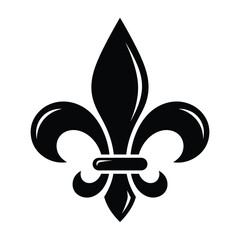 Fleur de lis symbol logo icon black and white © MDFAZLE