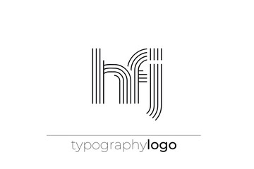 Obraz premium HFJ modern geometric typography logo