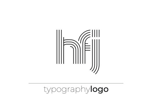 HFJ modern geometric typography logo