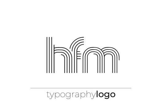 HFM modern geometric typography logo