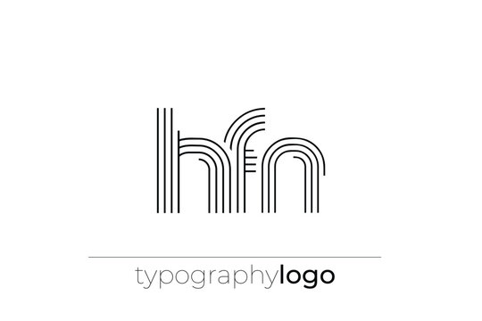 HFN modern geometric typography logo