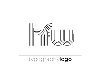 Obraz premium HFW modern geometric typography logo
