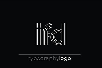 Fototapeta premium IFD modern geometric typography logo