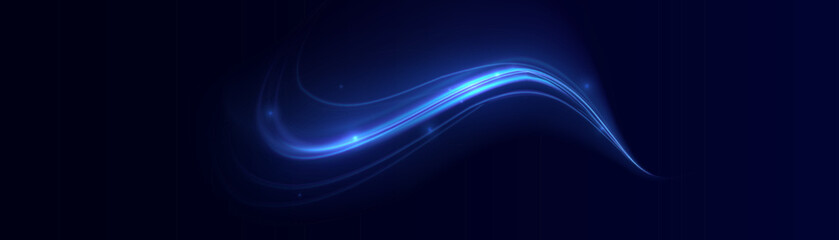 Abstract blue light wave trail glowing energy on dark background with abstract background futuristic particle radiance decorative illustration ethereal electric © Md