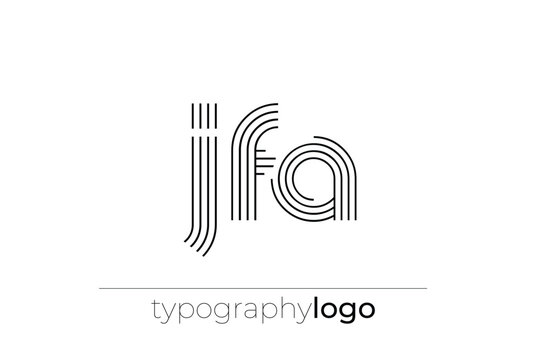 JFA modern geometric typography logo