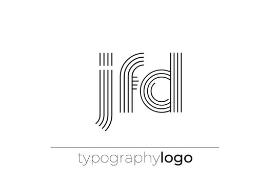 JFD modern geometric typography logo