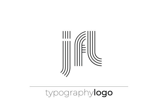 JFL modern geometric typography logo