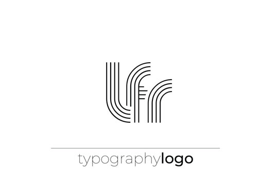 LFR modern geometric typography logo