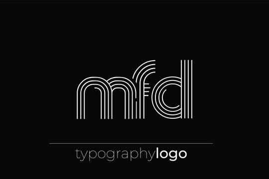 MFD modern geometric typography logo