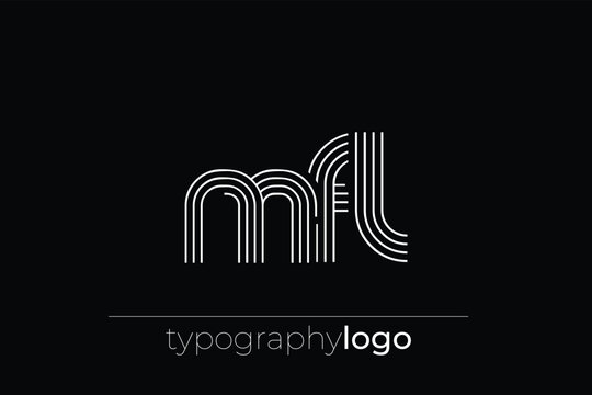 MFL modern geometric typography logo