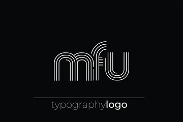 Fototapeta premium MFU modern geometric typography logo