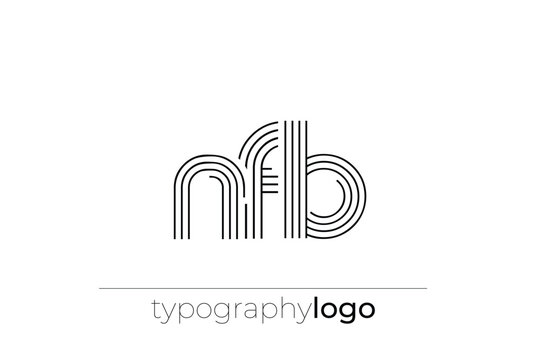 NFB modern geometric typography logo