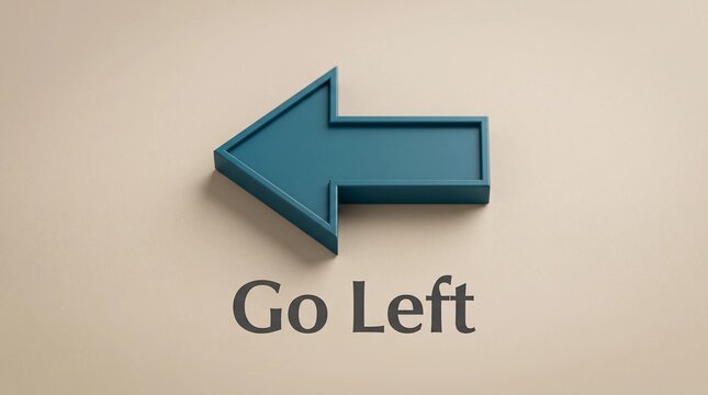 Blue left direction arrow sing with go left text