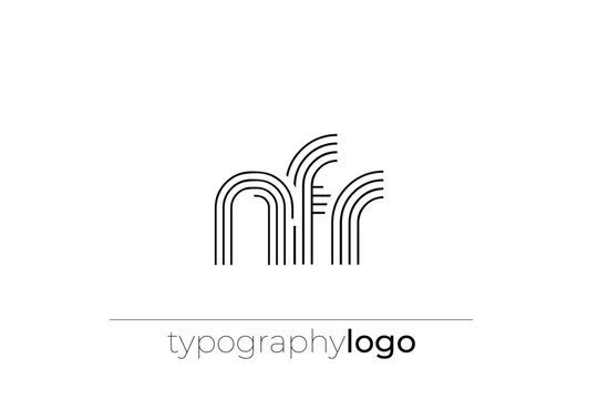 NFR modern geometric typography logo