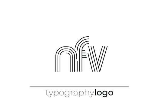 NFV modern geometric typography logo