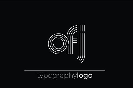 OFJ modern geometric typography logo