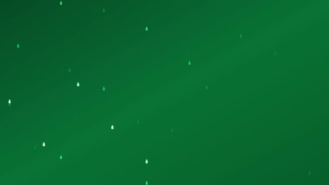 modern abstract teardrop rain on vibrant green surface