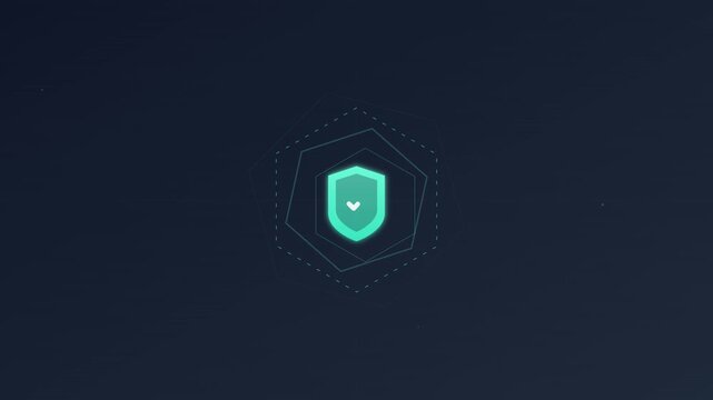 secure shield icon with overlapping geometric shield layers