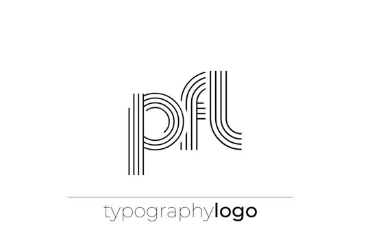 PFL modern geometric typography logo