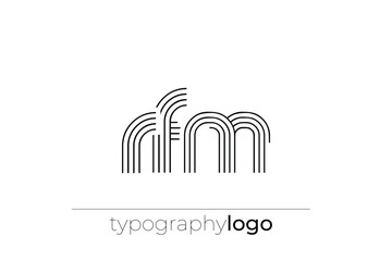 Fototapeta premium RFM modern geometric typography logo
