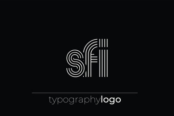 Fototapeta premium SFI modern geometric typography logo