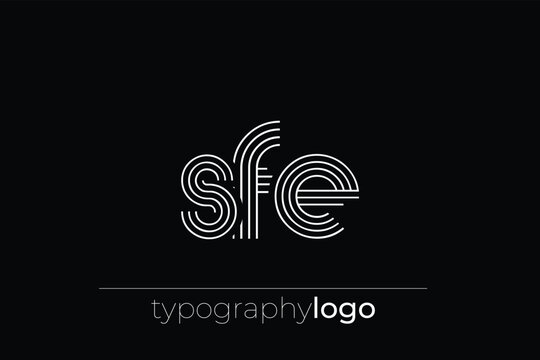 SFE modern geometric typography logo