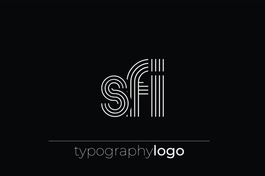 SFI modern geometric typography logo